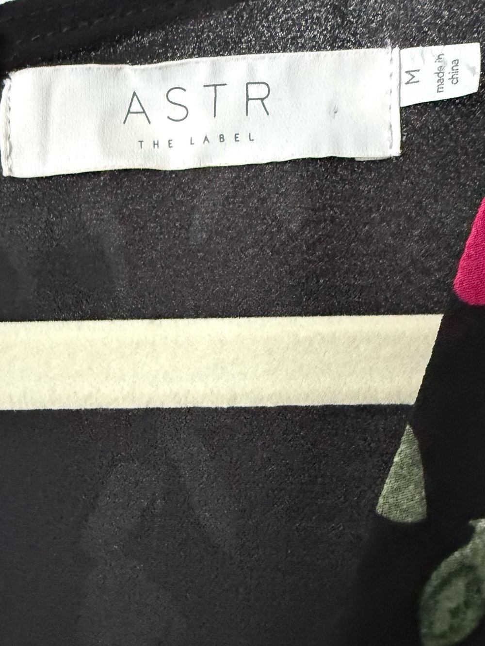 Astr Floral Ruched V-Neck Midi Dress - Black, Pink, Brown - Picture 6 of 8